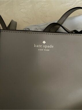 kate spade New York Gray Leather Tote Bag